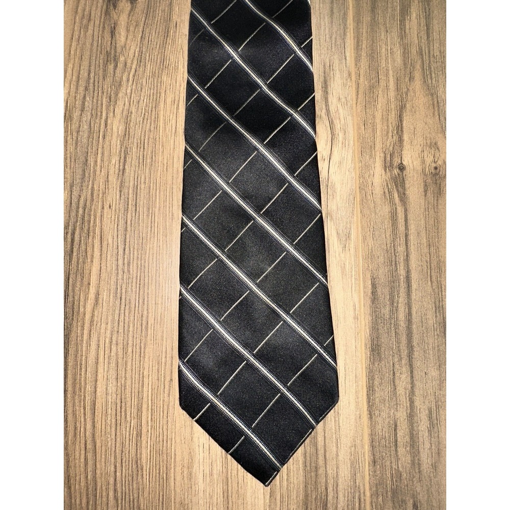 DKNY Mens Neck Tie Black 100% Silk (WPL 2831)